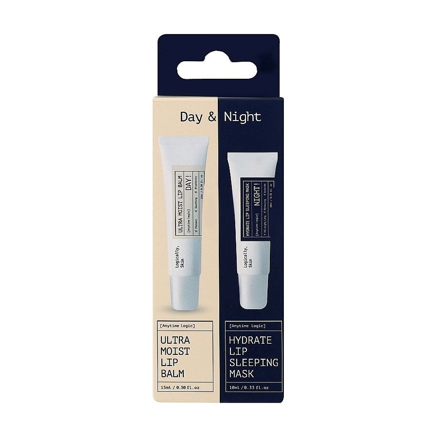 Набір для догляду за губами Logically, Skin Skin Day &amp; Night Lip Care Duo (бальзам для губ, 15 мл + маска для губ, 10 мл)